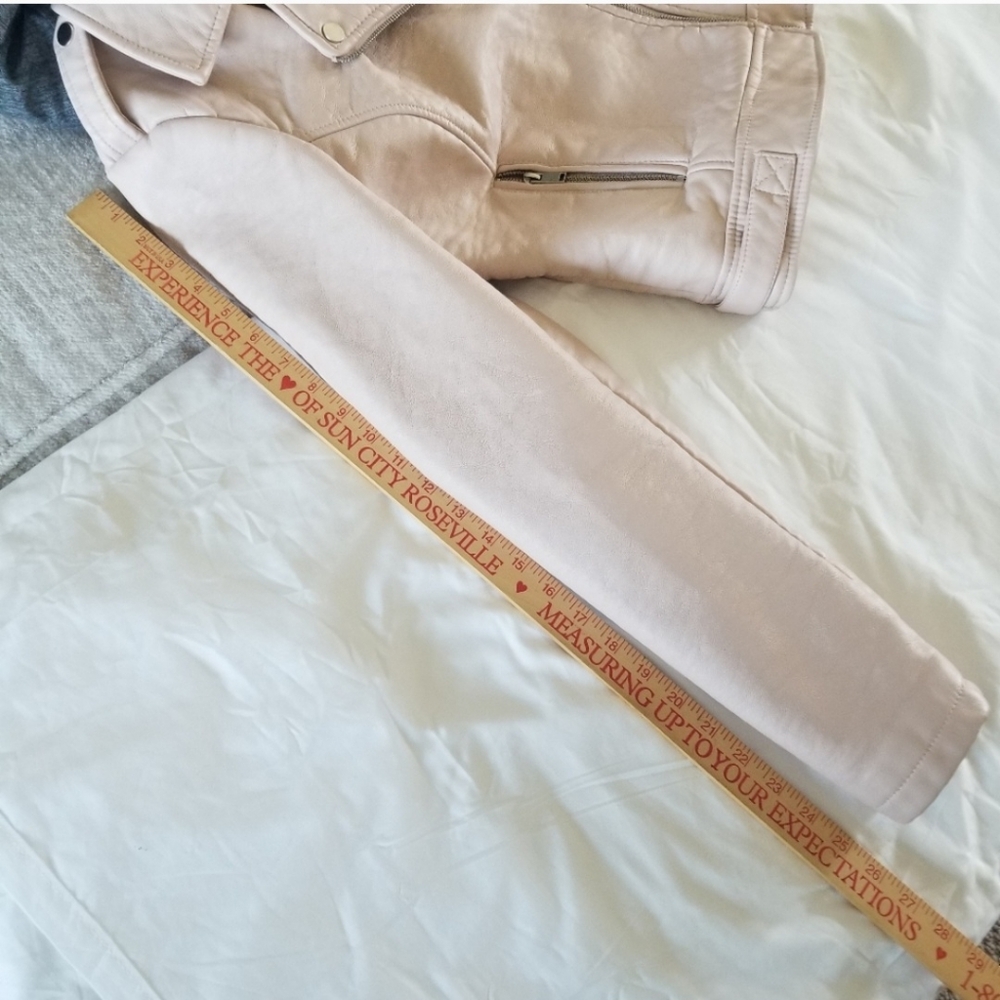 American Rag Faux Leather Moto Jacket in Pink Size Large NWT - Picture 13 of 15
